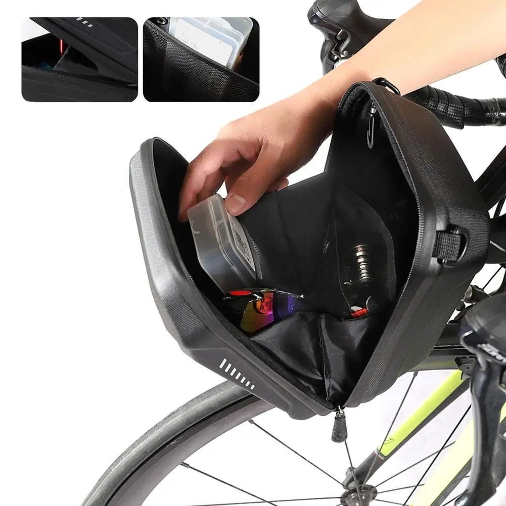 Bike Handlebar Bag Waterproof Bicycle Handlebar Front Frame Storage Basket With Reflective For Road MTB Cycling Outdoor