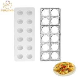 Plastic And Alloy Ravioli Maker 12 Holes Ravioli Mold Tray Pelmeni Pasta Maker Kitchen Aid Pasta Tool Dumplin Mould Press   0116