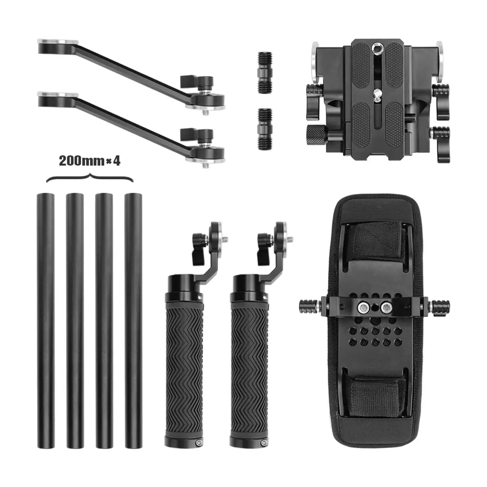 KIMRIG Shoulder Mount Rig Kit With Standard Dovetail Base Plate & QR Sliding Acra Baseplate For Universal Dslr Cameras Camcorder