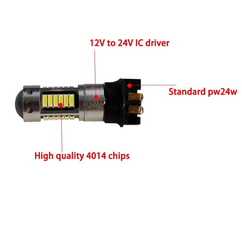 10pcs 30 SMD 4014 PW24W PWY24W Amber Xenon White Turn signal Lights LED Bulbs Daytime Running Light DRL For A3 A4 A5 Q3 view 4