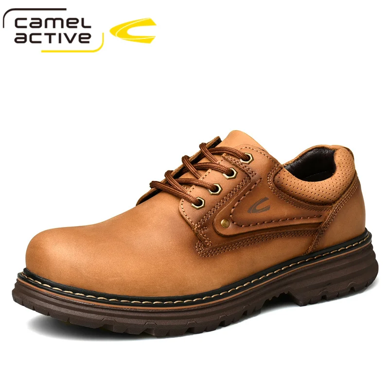 Camel Active Genuine Leather Men\'s Shoes New Fashion Laces Soft Cowhide Lightweight Comfortable Casual Men Business Shoes