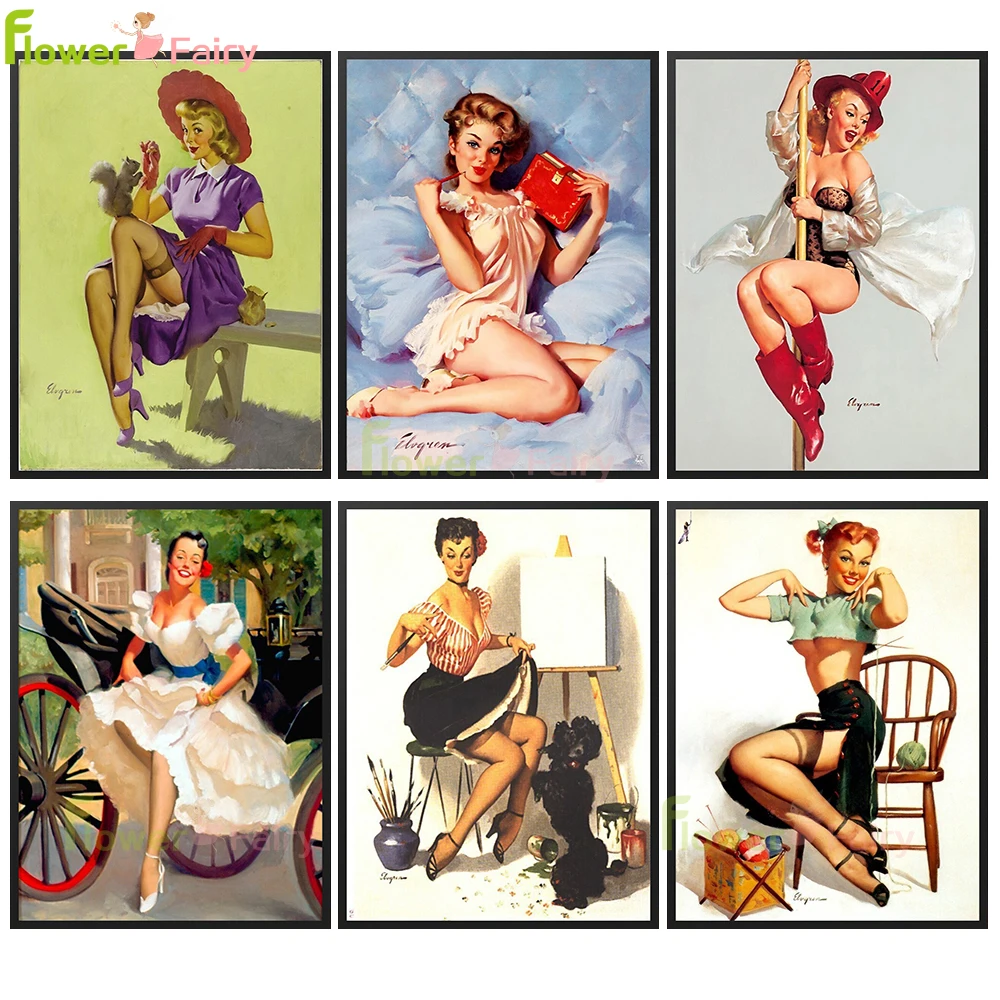 

Sexy Woman Model Dance Hall Bar Vintage Girl Nordic Poster Wall Art Canvas Painting Wall Pictures For Living Room Unframed