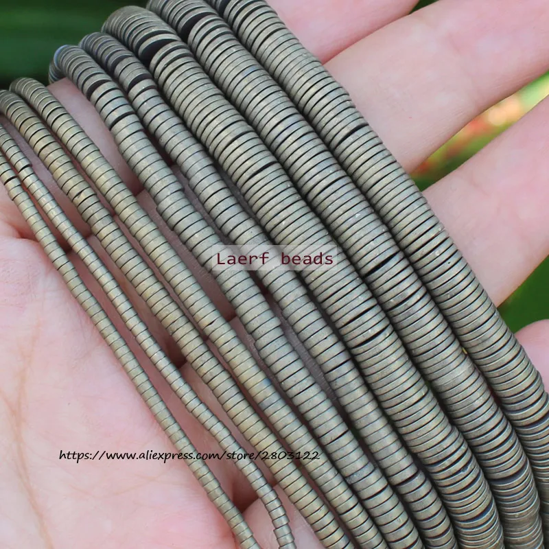 

Very Shining ! 380pcs Natural Hematite MattePyrite HaiXi/Disc Shape1x2-6mm Loose beads 15inch/38cm,For DIY Jewelry making !