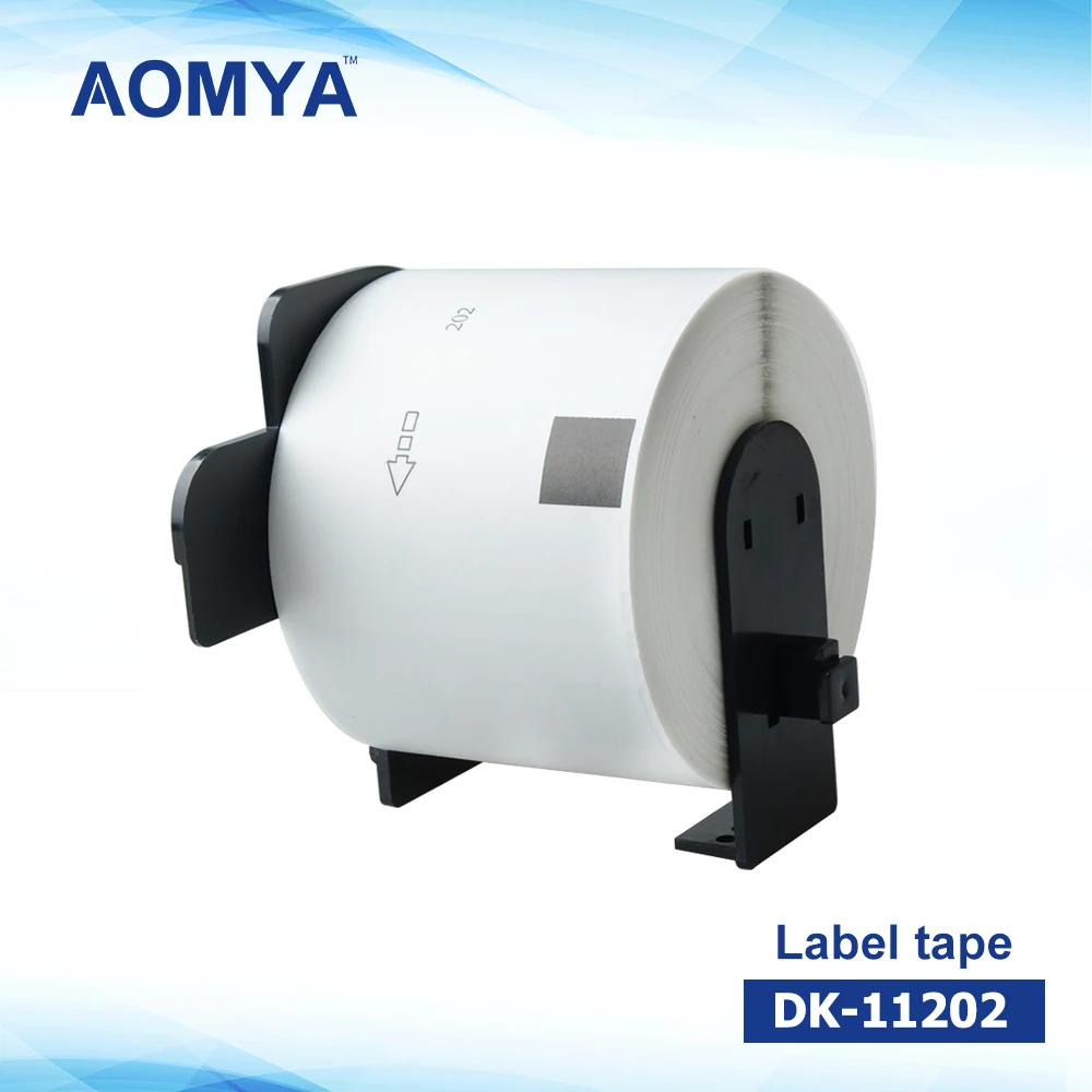 AOMYA 1 Roll Label tape DK-11202 62mm×100mm die-cut Continuous Compatible Shipping label for Brother Black on white