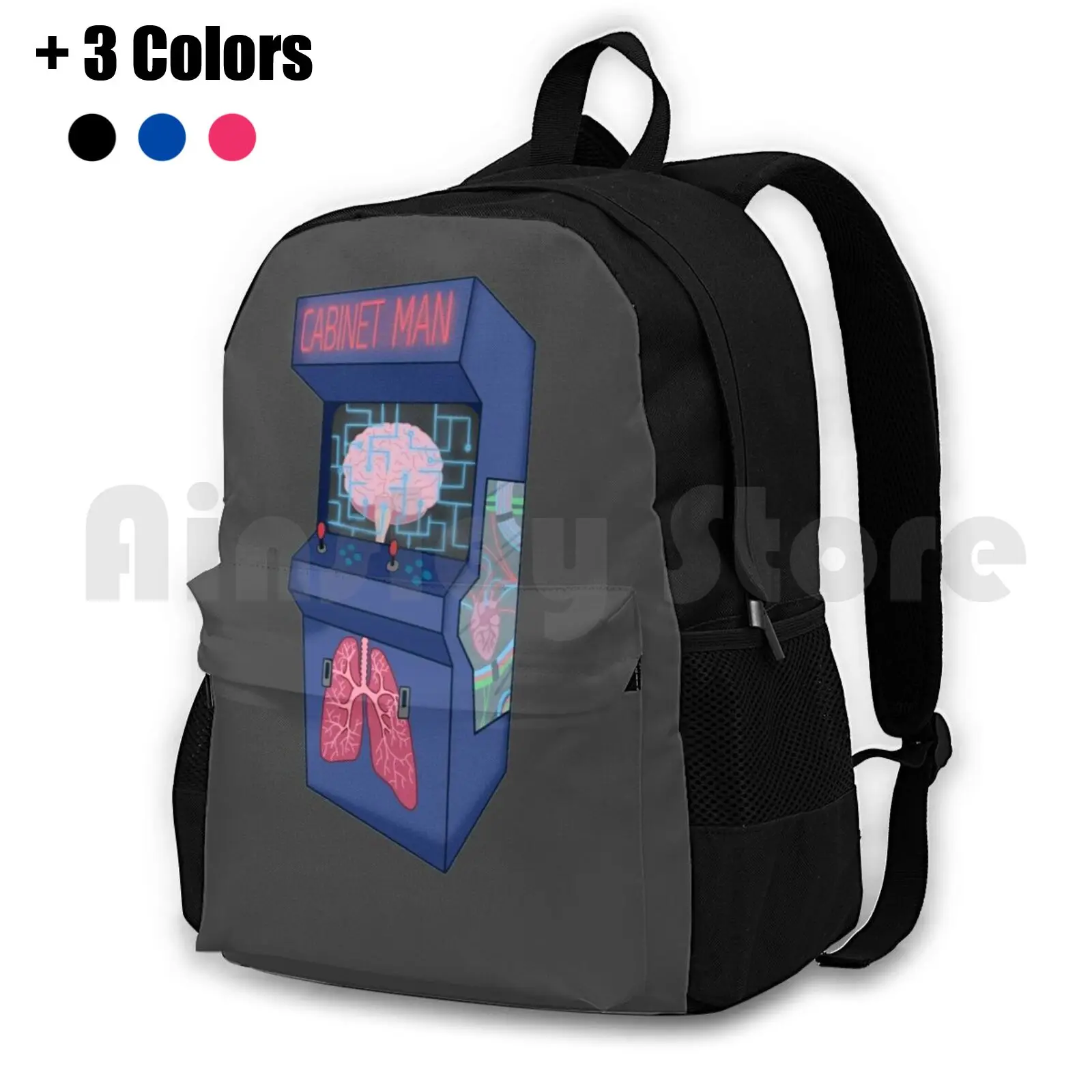 Cabinet Man Outdoor Hiking Backpack Riding Climbing Sports Bag Lemon Demon Arcade Music Indie