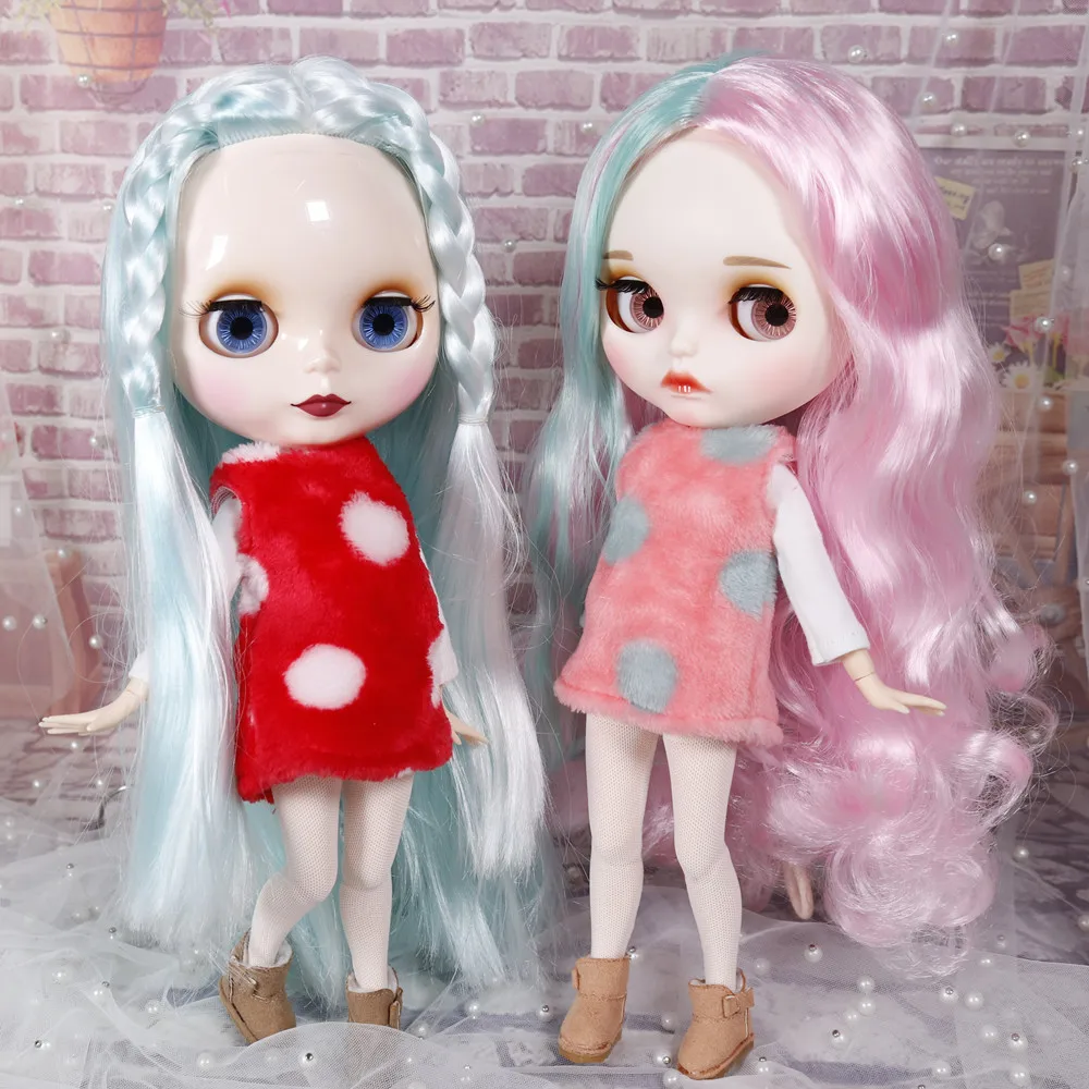 Outfits for Blyth doll Winter Combo Spot felt dress with the sock suit for 1/6 BJD azone icy dbs