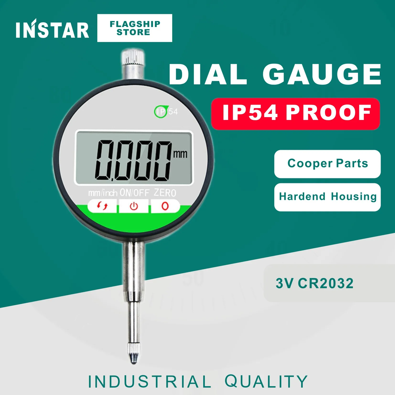 INSTAR Digital Dial Indicator 0-12.7mm 0.01mm IP54 Proof Electronic Dial Gage 0-25.4mm 0.001mm Micron Dial Industrial Quality