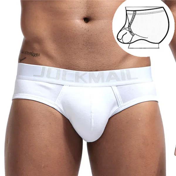 JOCKMAIL Cotton Briefs Sexy men underwear U convex Pouch adjustable Ring cockstraps men trunk Shorts Gay Underwear Jockstrap