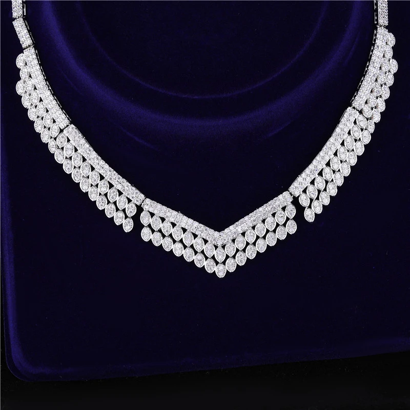 HUAMI Exaggeration Retro Fine Jewelry Set for Women Drop Earrings and Necklace Thick Chian Silver Color Regalos Para Mujer