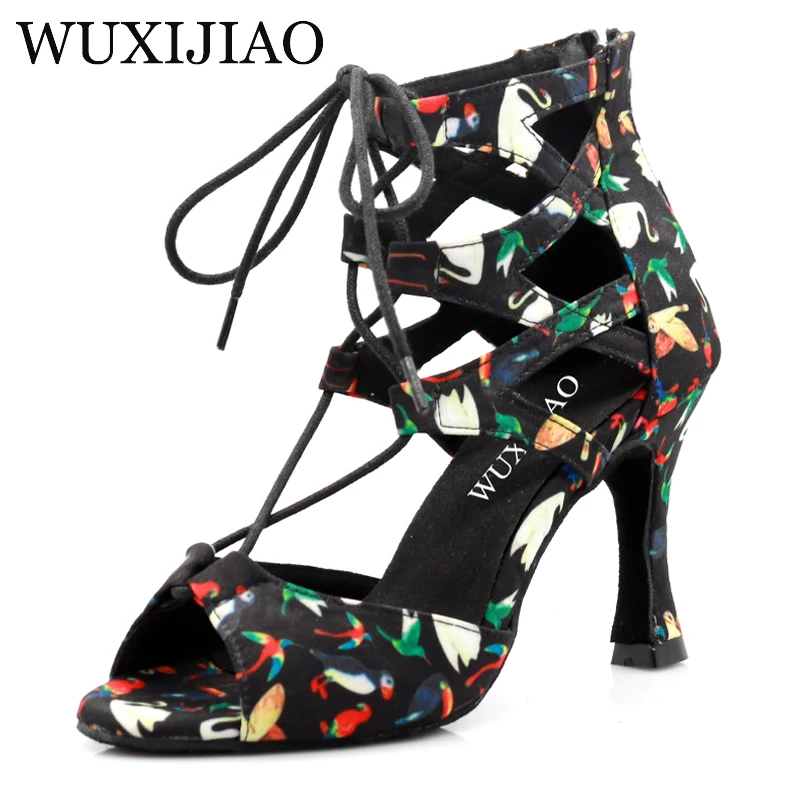 WUXIJIAO New Latin dance shoes women\'s Salsa ballroom dance shoes design unique performance dance shoes