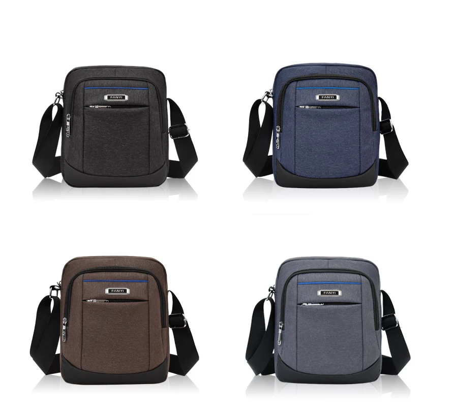 Mens Nylon Waterproof Messenger Bag Multifunctional Casual Business Travel Shoulder Crossbody Bag