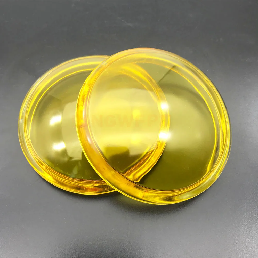 2 pz/lotto giallo diametro 90mm fendinebbia luci vetro temperato fendinebbia impermeabile copertura in vetro fendinebbia