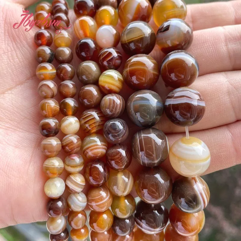 

Natural Round Botswana sardonyx Agates Stone Beads 6/8/10/12mm For DIY Necklace Bracelets Jewelry Making Strand 15"