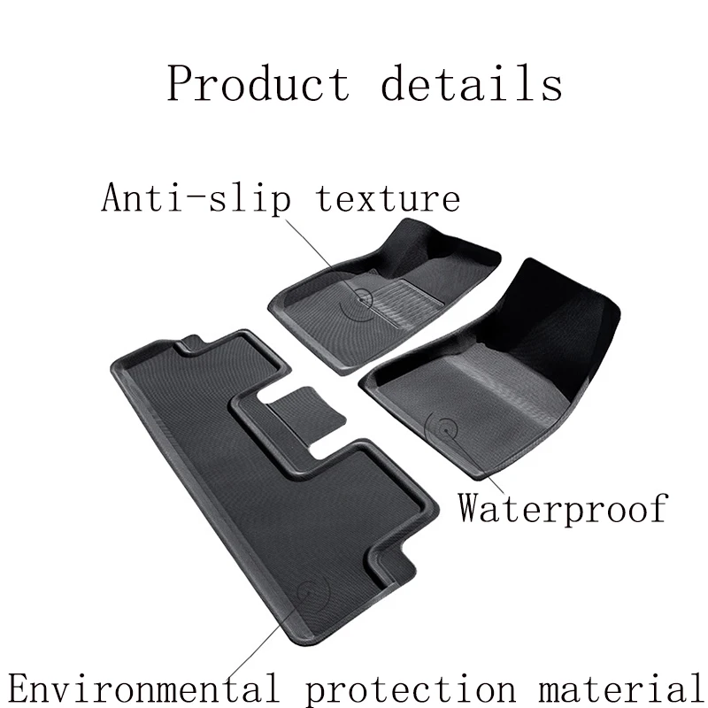 1 Set Fully Surrounded Special Foot Pad For 2021 Tesla Model 3 Waterproof Non-Slip Floor Mat TPE XPE Modified Car Accessories