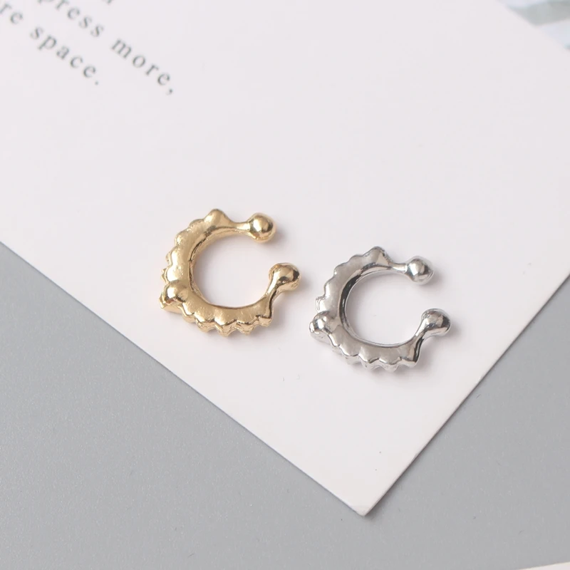 New Crystal Clicker Fake Septum For Women Clip Hoop Nose Ring Faux Piercing Gold Silver Plated Men Girl Gift Body Jewelry