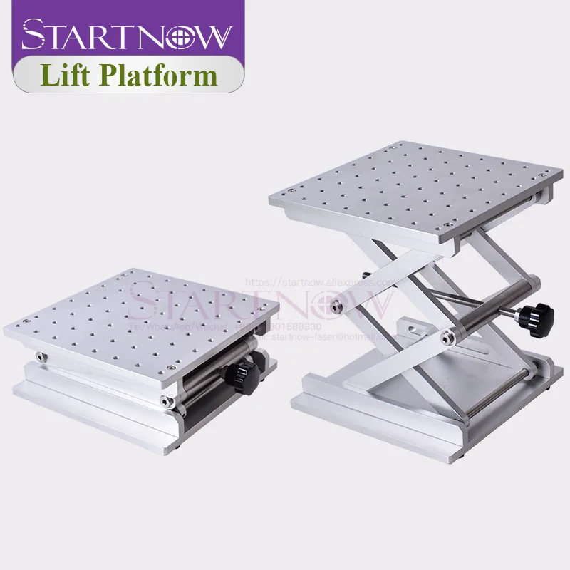 Startnow 200x200 Stainless Steel Lifting Table For Laser Marking Machine Manual Lift Platform Height Adjustable Lift Stand Rack