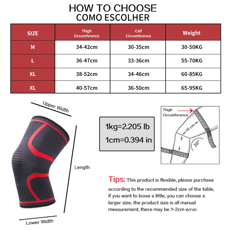 1pc Nylon Elastic Sports Knee Pads Breathable Support Knee Brace Running Fitness Hiking Cycling Knee Protector Joelheiras SKDK