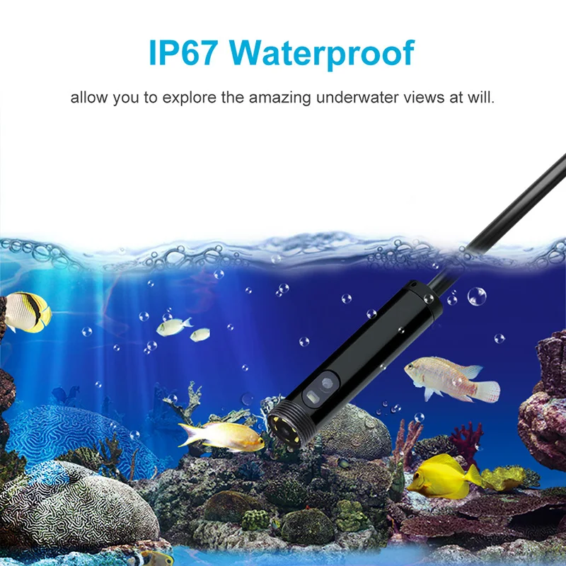 Dual Lens Car Endoscope Camera 8mm Type C USB Connect Boroscope Flexible Camera Pipe Inspection Screen for Android Phone