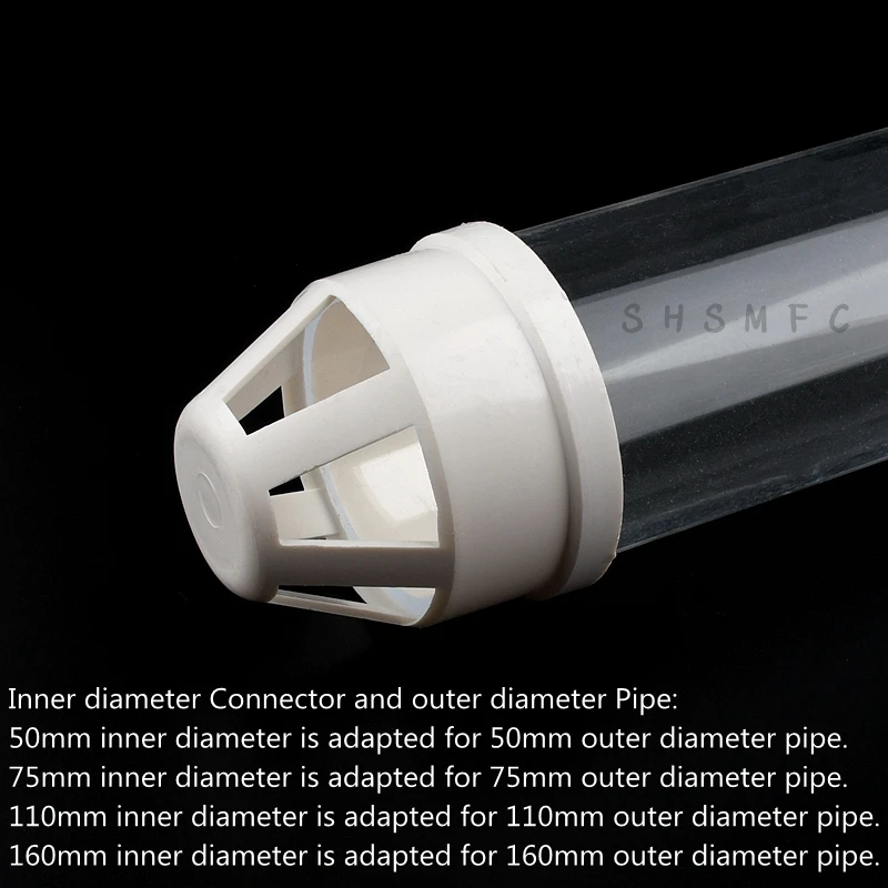 2-10 sztuk 50,75,110,160mm pcv końcówka odpowietrzająca akwarium przepuszczalne zbiornika z owocami morza przelew łączniki rurowe rura spustowa