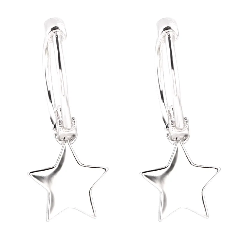 925 Sterling Silver Hot Sale Korean Star Earrings Simple Temperament Exquisite Hot Sexy Jewelry Gift  For Women