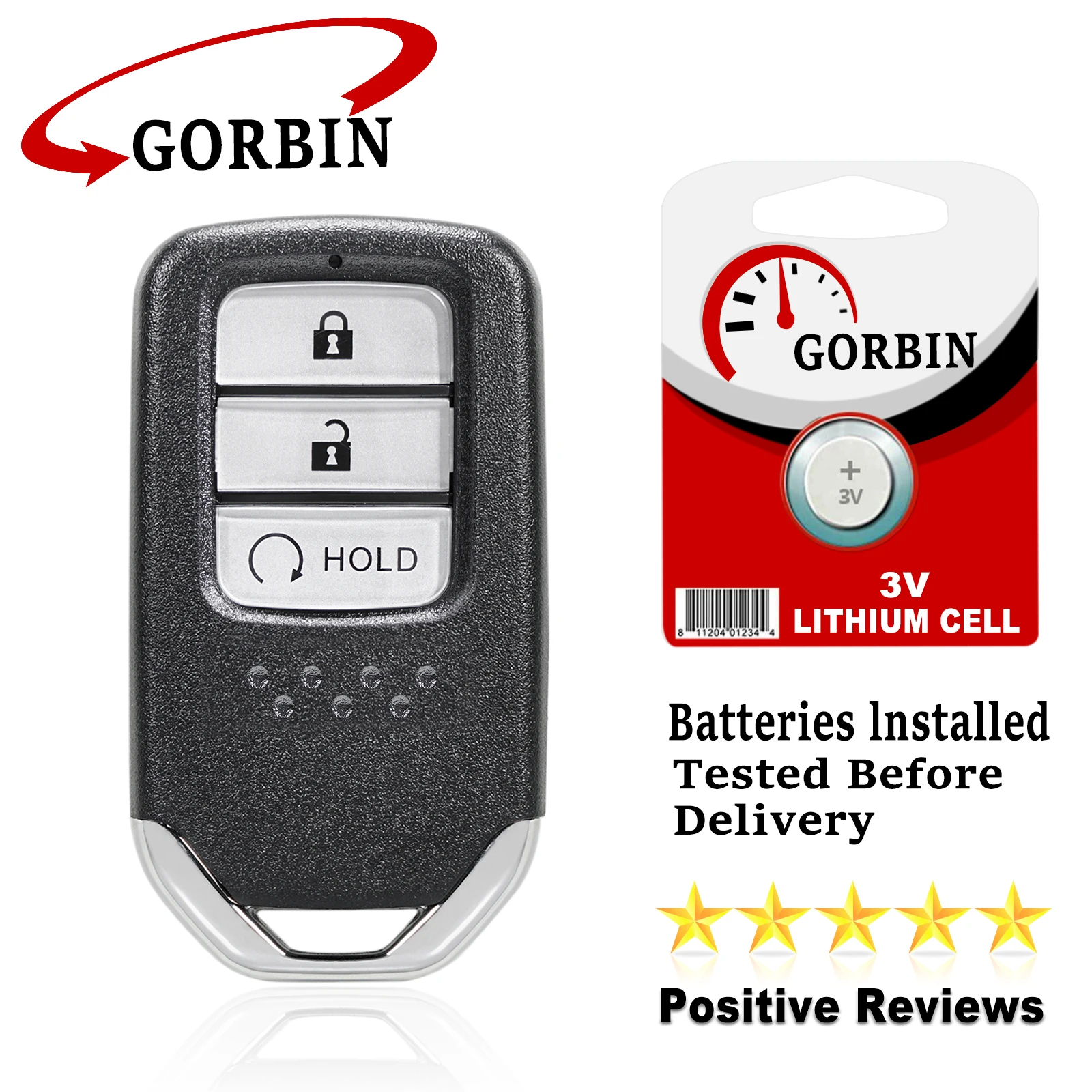 GORBIN 3 Button Smart Remote Car Key for Honda CRV 2017 2018 for Honda Key 433Mhz ID47 Chip KR5V2X