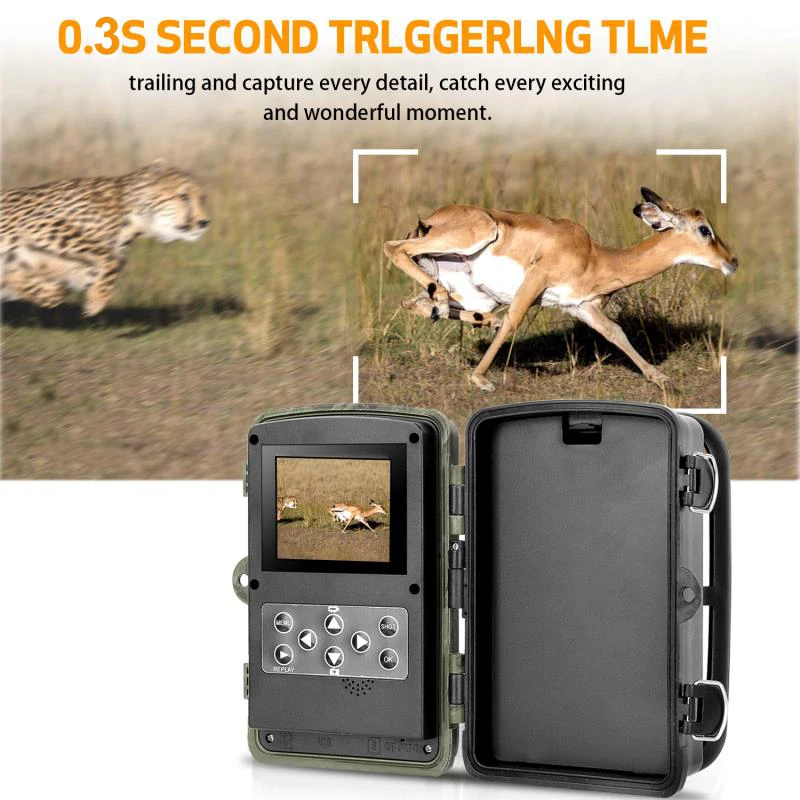 24MP Trail Camera Hunting Cameras HC802A  1080P IP65 Waterproof  Wildlife Surveillance Night Vision Tracking Photo Trap Cams