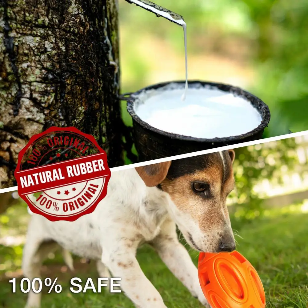 Squeaky Dog Chew Toys Rubber Indestructible For Medium Large Dog Olive-shaped Molar Dog Toy