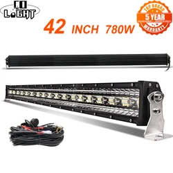 CO LIGHT 42 inch 12D Straight LED Light Bar 780W 3-Rows Spot Flood Combo Beam Led Bar Offroad for UAZ 4x4 SUV ATV Truck Tractors