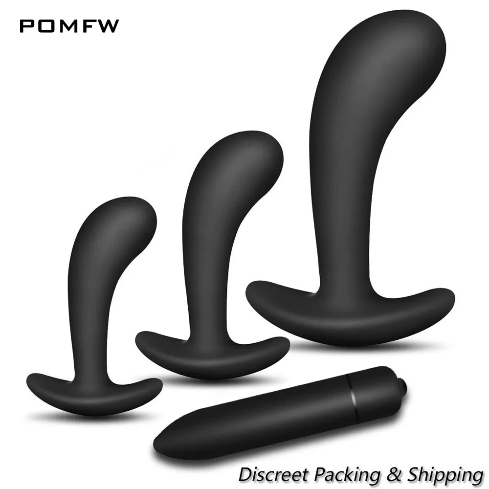 3 Silicone Anal Plugs Training Set Bullet Dildo Vibrator Anal Sex Toys For Woman Male Prostate Massager Butt Plug Gay Sex Toys