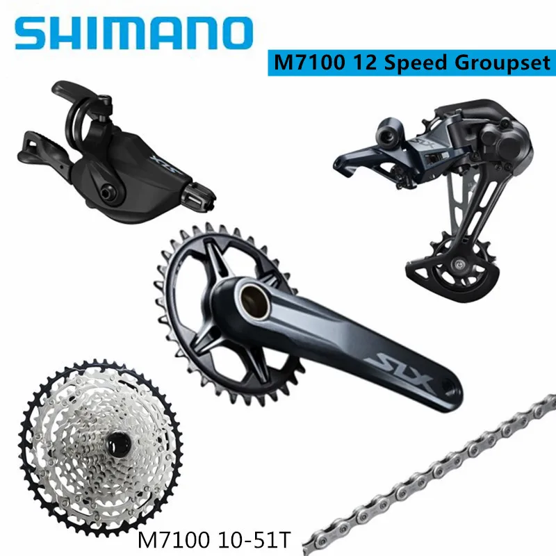 

SHIMANO DEORE SLX M7100 Groupset 1x12s 165mm 170mm 175mm 32T 34T Crankset 12 Speed Shift Rear Derailleur Cassette For MTB Bike