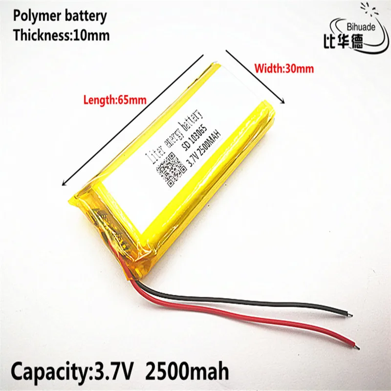 Liter energy battery Good Qulity 3.7V,2500mAH 103065 Polymer lithium ion / Li-ion battery for tablet pc BANK,GPS,mp3,mp4