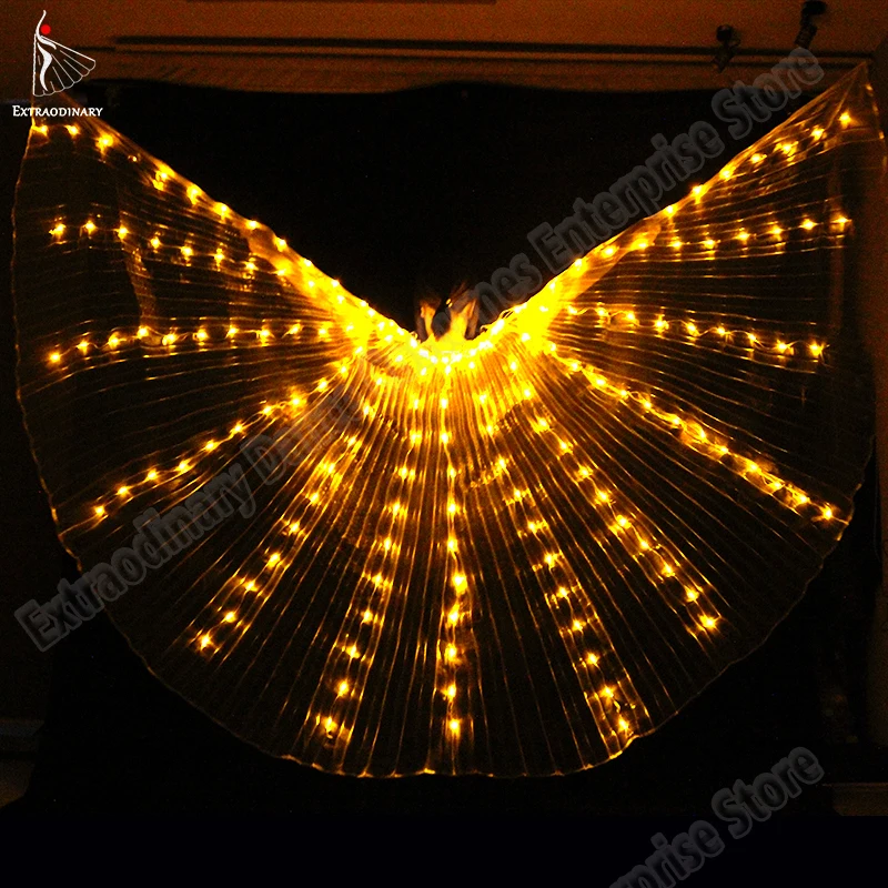 New Isis Wing Led Dance Adults Props 360 Angle LED Wing Butterfly Belly Dance lamp Sticks Performance Accessories 7 Colors