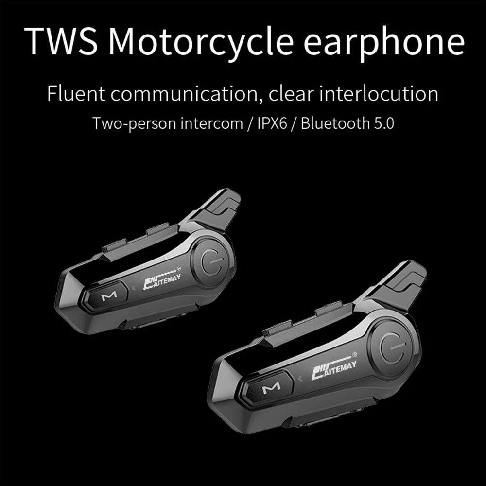 

Bluetooth 5.0 Helmet Intercom Helmet Headset Motorcycle Headset Is Suitable for Front and Rear Intercom Built-In 800 Mah Battery