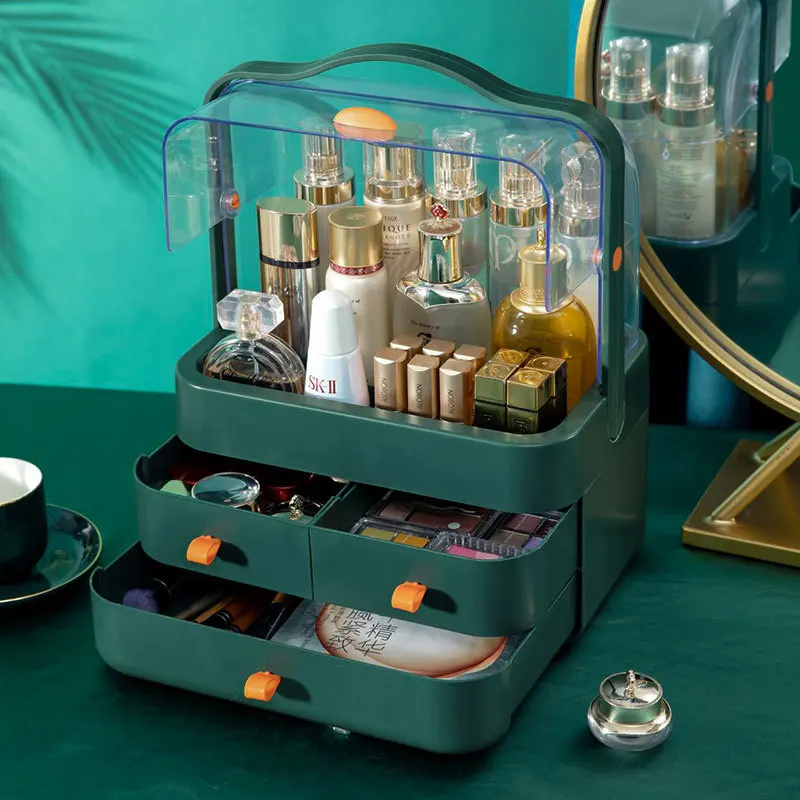 

Luxury Cosmetic Storage Box Dressing Table Dust-proof Acrylic Organizer Makeup Transparent Organizer Destkop Drawer Organizer