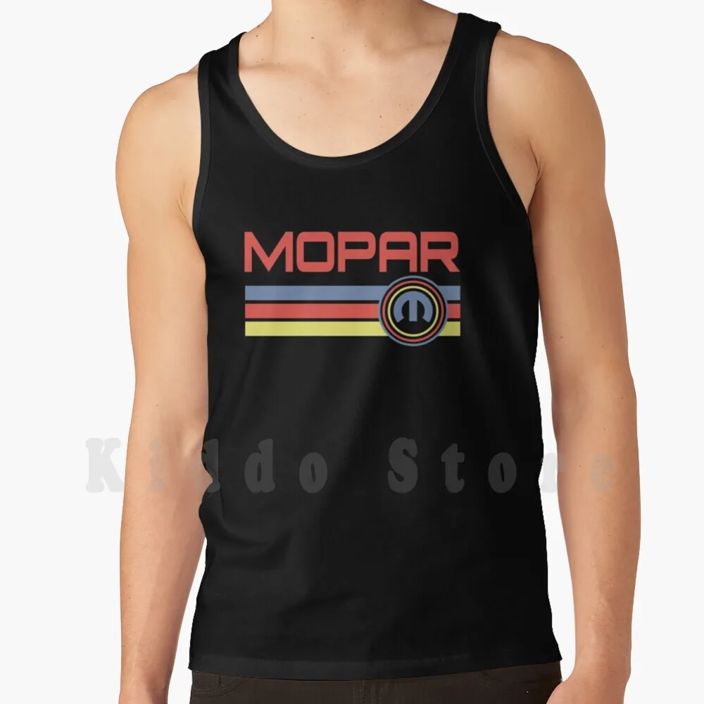 Mopar Vintage Stickers Tank Tops Vest Sleeveless Mopar Srt Hellcat Demon Car Old Retro Motorsport Challenger Charger V8