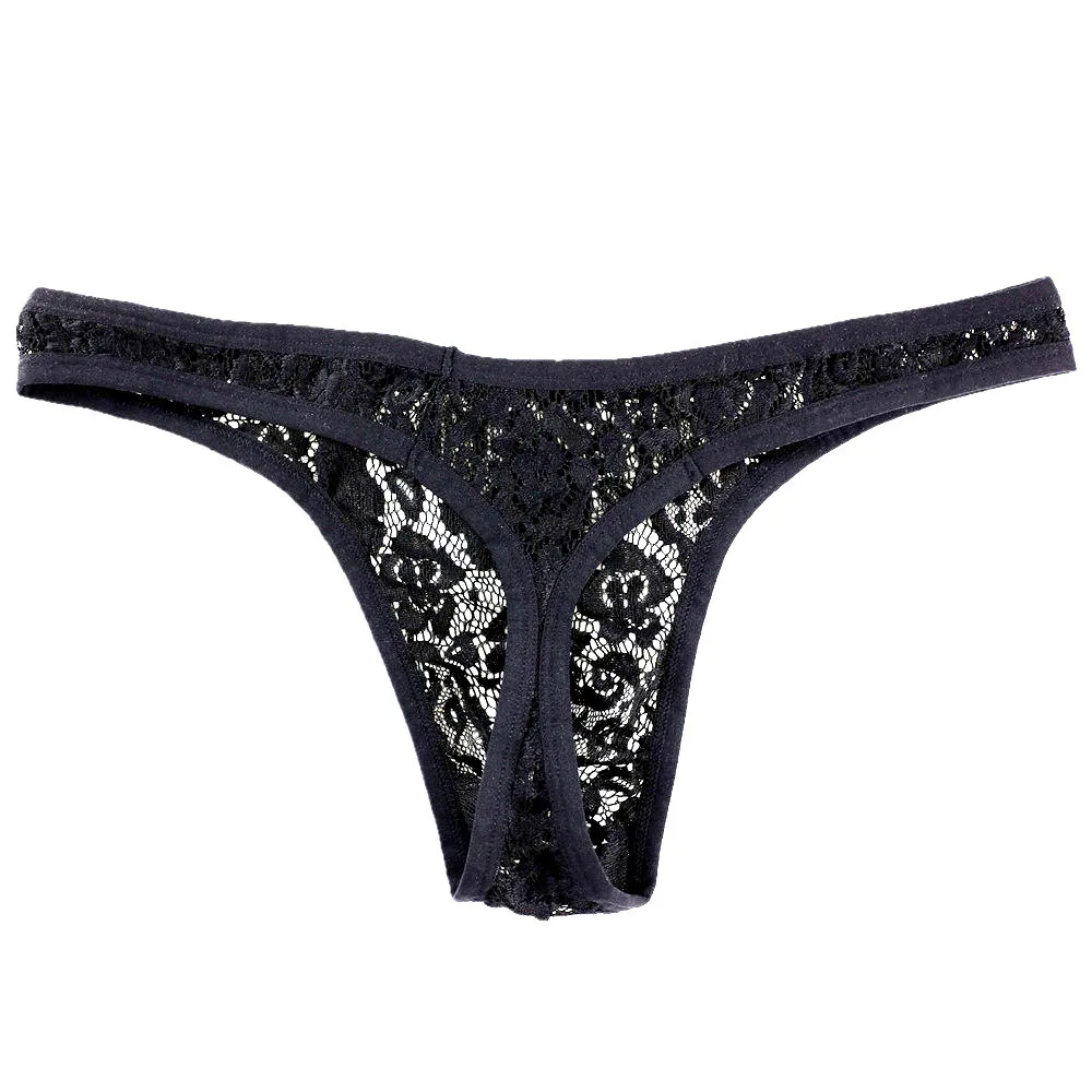 Aushöhlen Spitze Männer Sexy Transparent Tanga Unterwäsche Durchsichtig Sissy Personalisierte Suspensorium Mann Unterhose Erotische Beutel