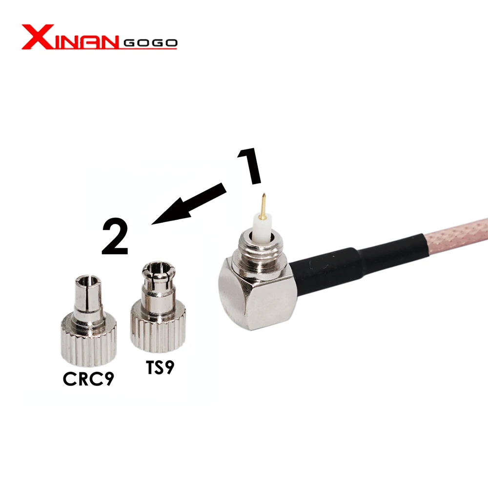  10pcs RF Coaxial cable F female to CRC9/TS9 two Dual connector RG316 pigtail cable 15cm