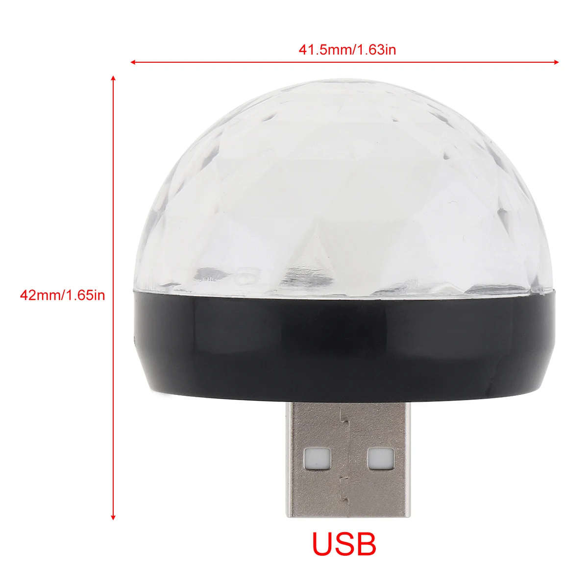 4W Mini USB LED Sound Active Party Light Crystal Magic Ball RGB Colorful Stage Light Support for Andriod Phone for Home Car KTV