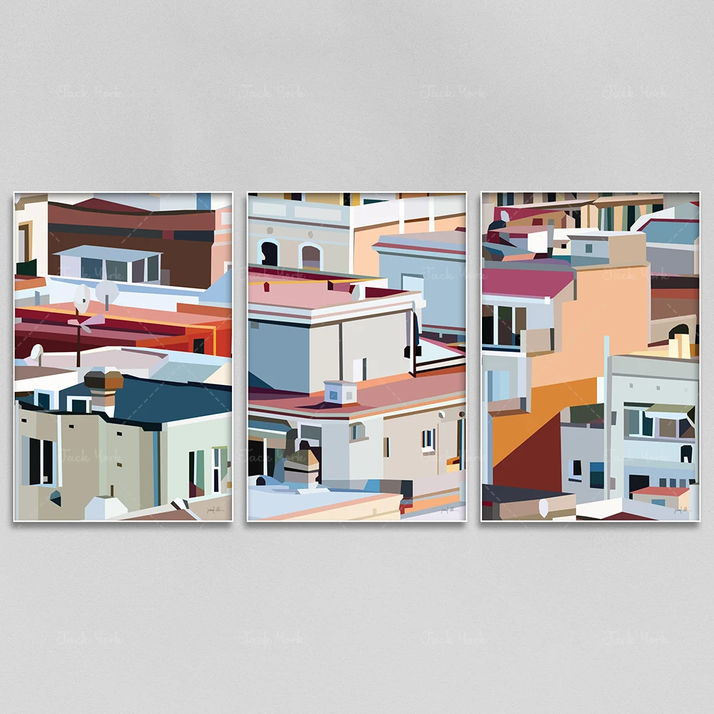 Wall decor, art set, poster sized prints, home interior pictures, vector graphics, prints for frames,European architecture