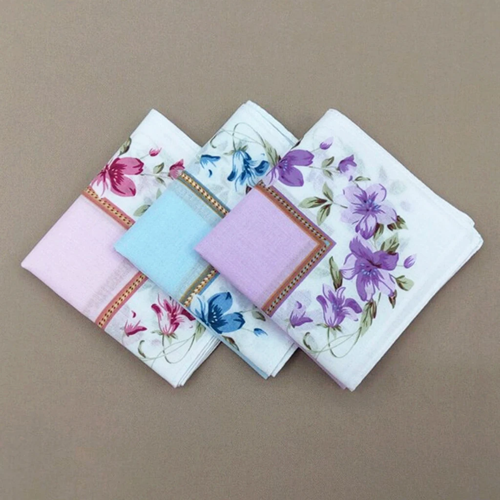 12 pçs algodão bonito lenços feminino bolso hanky festa diy lenço lenço toalha