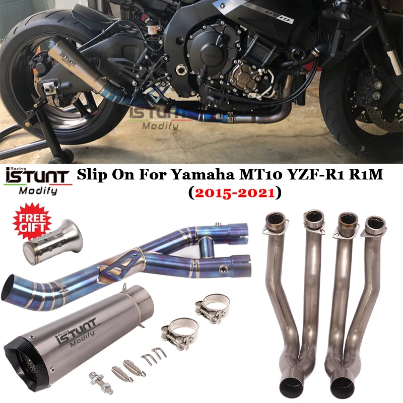 

For Yamaha MT10 YZF-R1 R1M Full System Exhaust Escape Modified Titanium Alloy Front Mid Link Pipe Muffler Motorcycle Exhaust