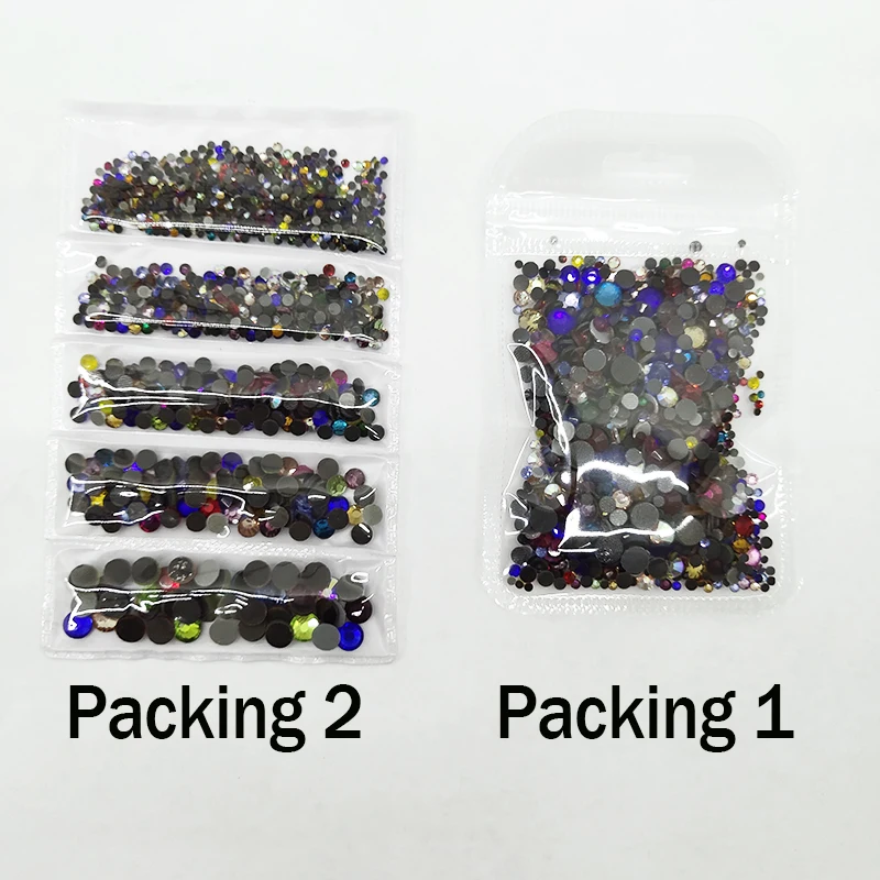 1200pcs Mix size shinny Many color Glass Crystal DMC Hotfix rhinestone SS6-SS30 Flatback With Glue for Diy Weeding Dress