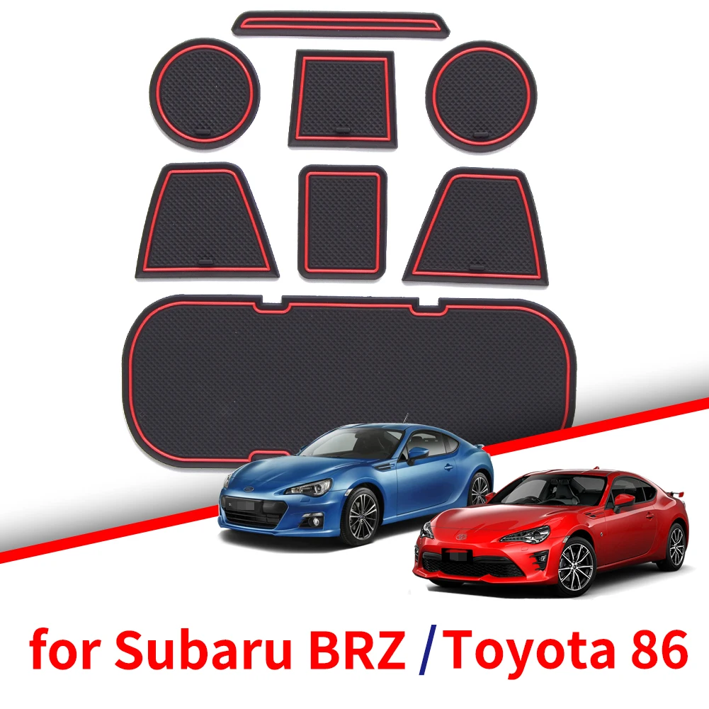 ZUNDUO Anti-Slip Gate Slot Cup Mat for Toyota 86 Subaru BRZ GT86 FT86 Scion FR-S 2012~2019 Rubber Door Groove Mats