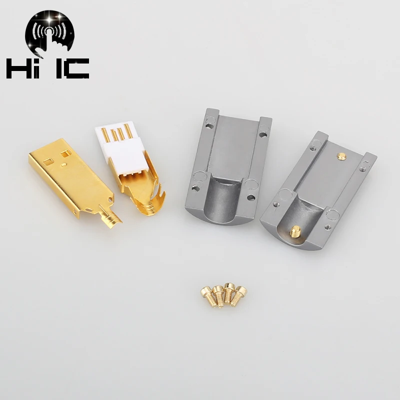 Gilded USB Data Cable DIY Type A Type B  USB A USB B USB2.0 Type-C USB3.1 MINI USB Jack Tail Sockect Connector Port Sockect