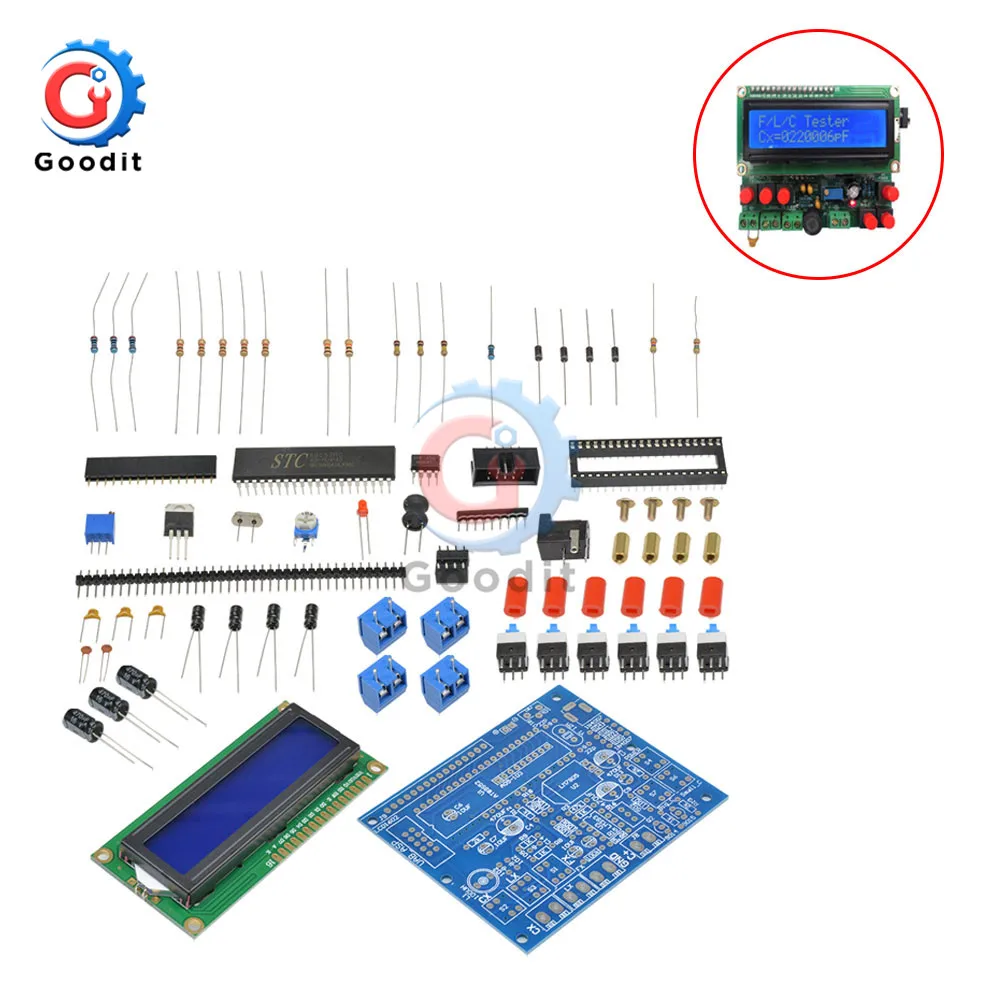 LCD Digital Secohmmeter Frequency Capacitance Inductance Meter CF Inductor Capacitor Tester Permittimeter DIY Electric Kit