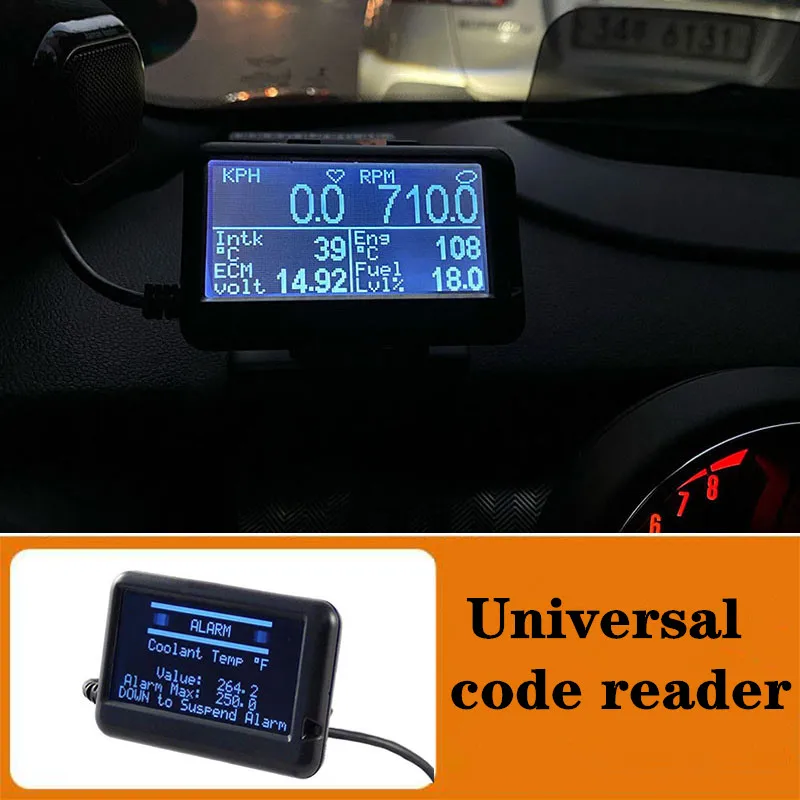 UltraGauge Automobile General Accessories OBD2 OBD Scanner Code Reader Gauges & Mileage Calculator EM plus v1.4