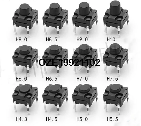 20pcs 6*6*4.3/5/6/6.5/7/8/9/10 Momentary Waterproof Tact Switch 4Pins