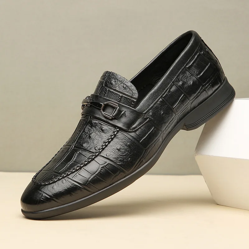 Genuine Leather Men Loafers Shoes Slip-On Formal Casual Business Office Size 38-43