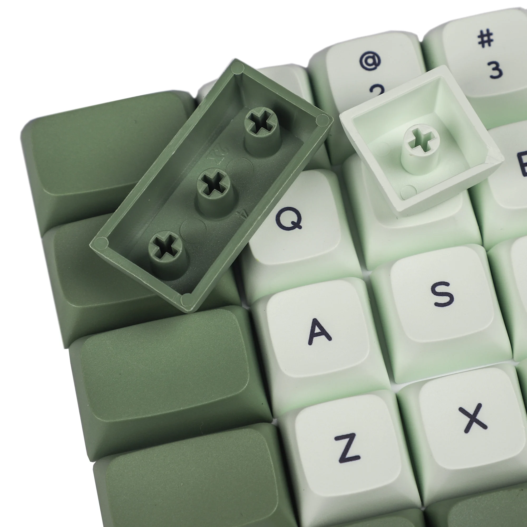 YMDK ZDA Ball Shape Thick PBT Matcha Blank and Dye-sublimation Keycap Set For Ergo Ergodox Lily58 Planck Preonic