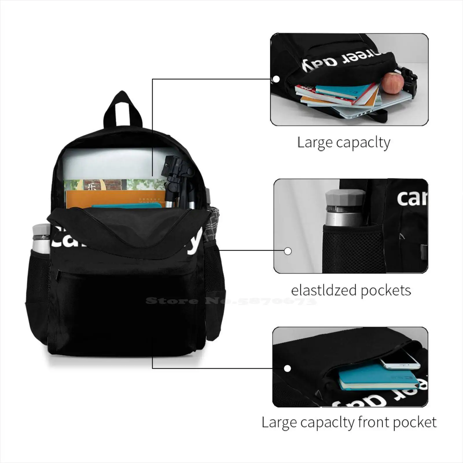 Bolsa escolar para o festival do dia da carreira, mochila grande capacidade, laptop, 15 Polegada, eu quero google, meetin